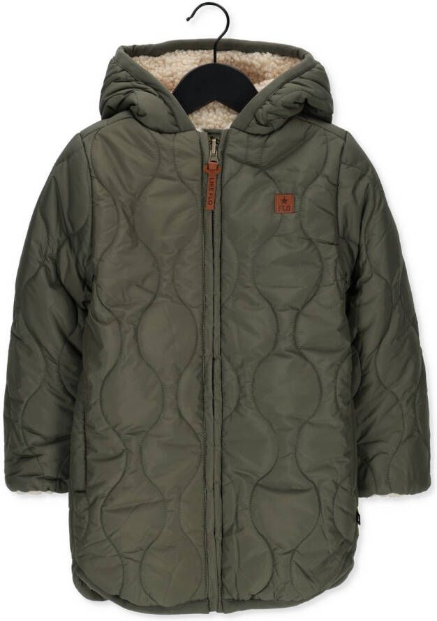 Like Flo reversible gewatteerde winterjas army offwhite