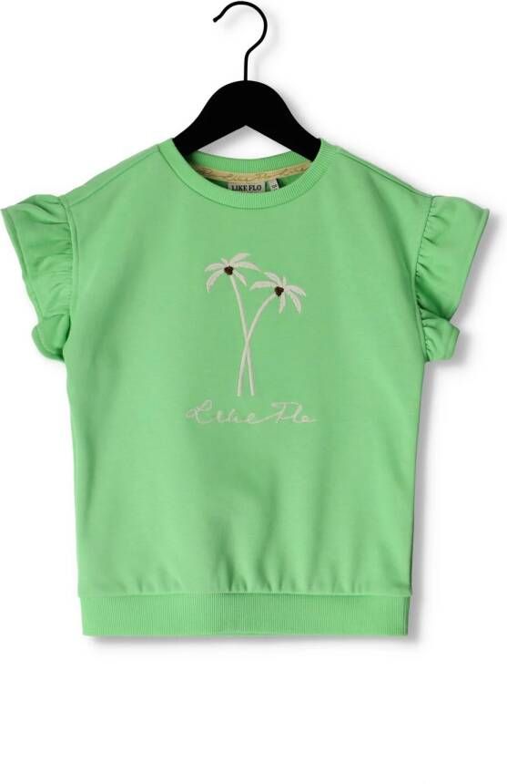 LIKE FLO Meisjes Tops & T-shirts Ss Sweater Crochet Flower Groen
