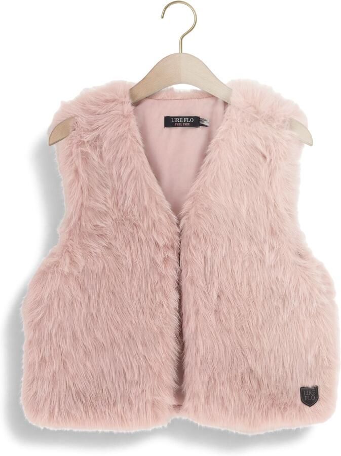 LIKE FLO Meisjes Blazers Diam Flo Faux Fur Hairy Gilet Roze