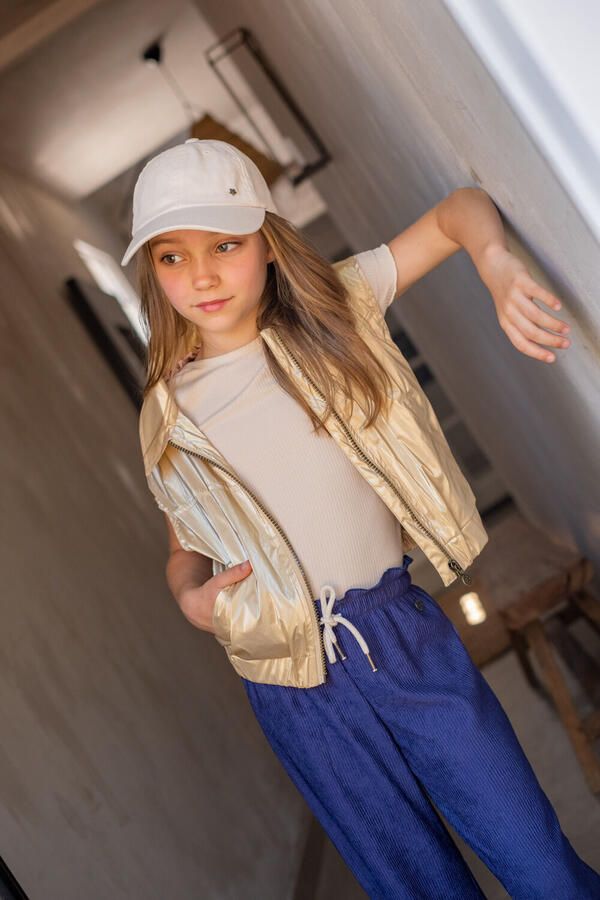 LIKE FLO Meisjes Blazers Diana Metallic Gilet Zand - Foto 4