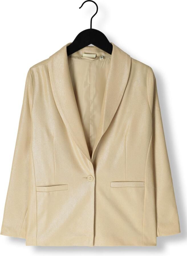 Like Flo metallic blazer champagne Goud Meisjes Polyester Reverskraag Effen 128 - Foto 3