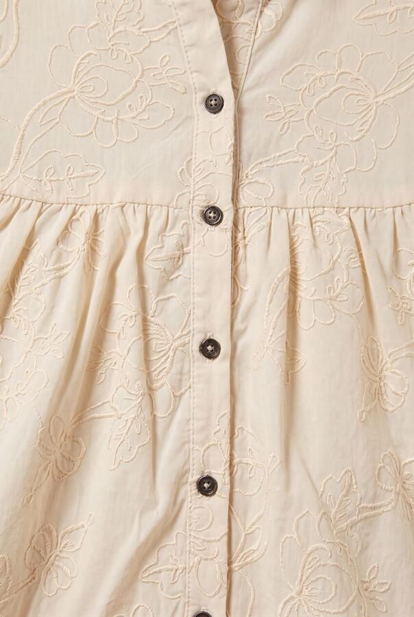Like Flo rechtvallende gebloemde blouse met borduursels en ruches crème