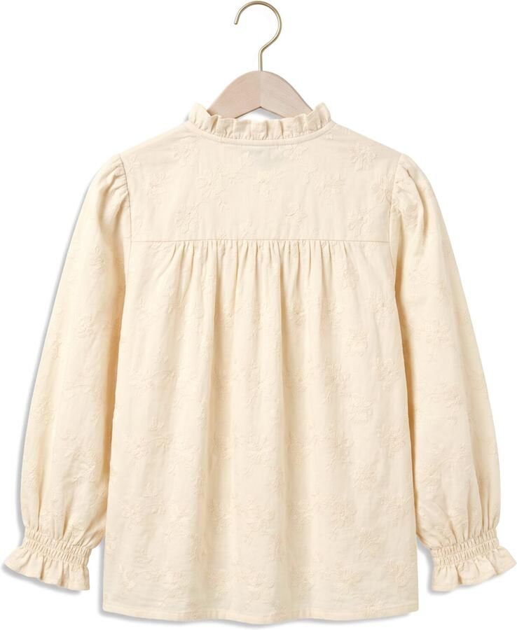 Like Flo rechtvallende gebloemde blouse met borduursels en ruches crème - Foto 2