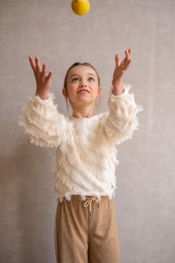 LIKE FLO Meisjes Blouses Ella Flo Fringes Blouse Creme - Foto 3
