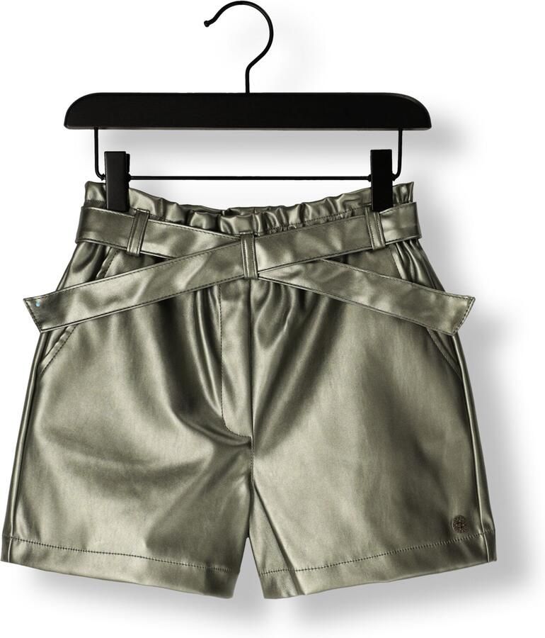Like Flo suede imitatieleren regular cargo short groen - Foto 2