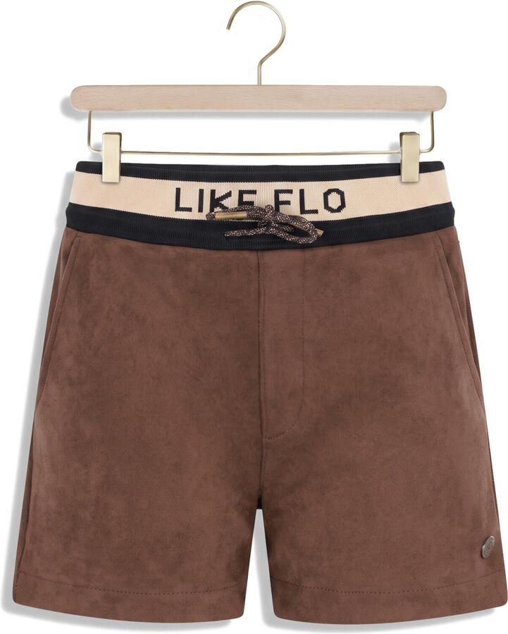 LIKE FLO Meisjes Broeken Faylinn Flo Faux Leather Short Bruin