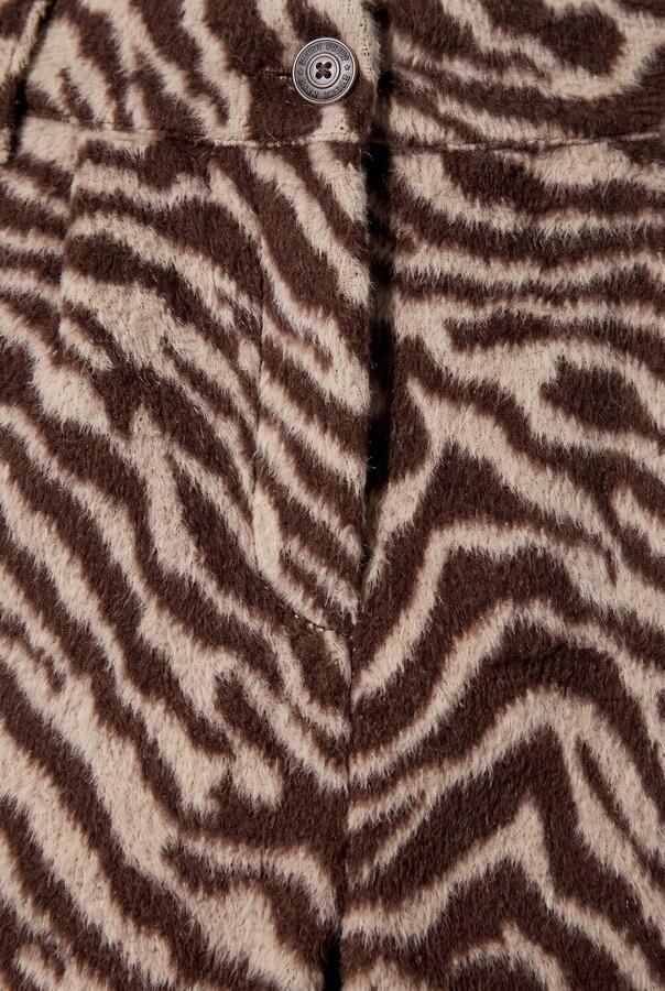 Like Flo regular fit casual short met zebraprint donkerbruin beige Korte broek Meisjes Polyester - Foto 2