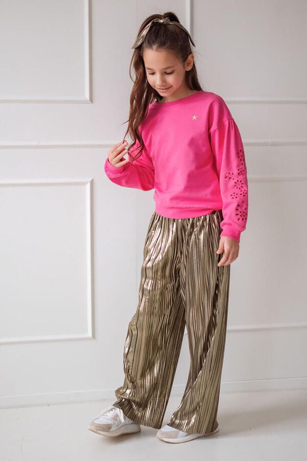 LIKE FLO Meisjes Broeken Fenna Flo Plisse Pants Metallic - Foto 2