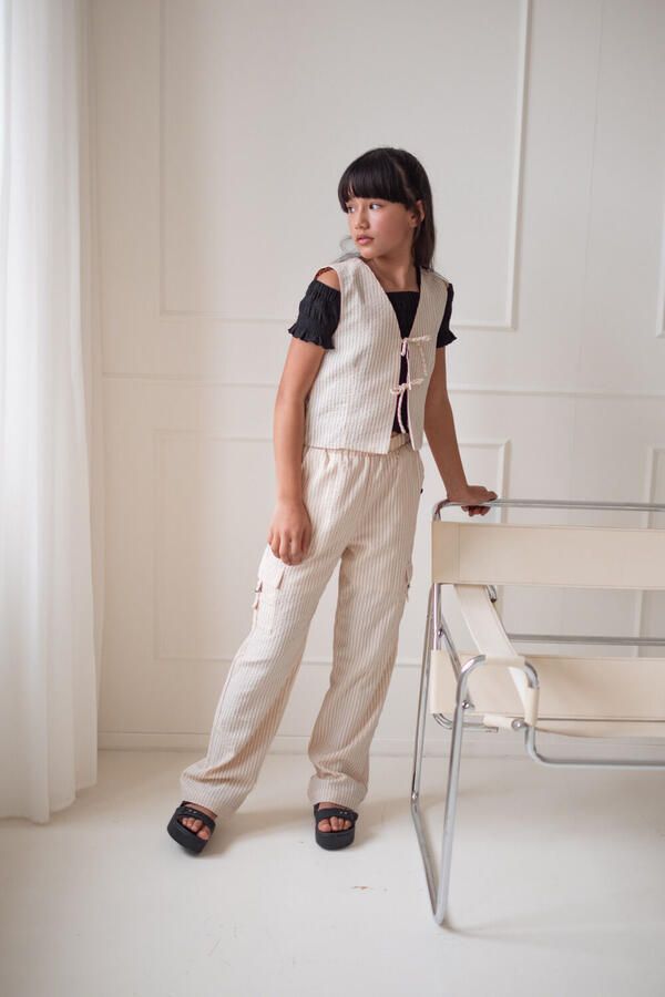 LIKE FLO Meisjes Broeken Fever Flo Cargo Pants Ecru - Foto 2