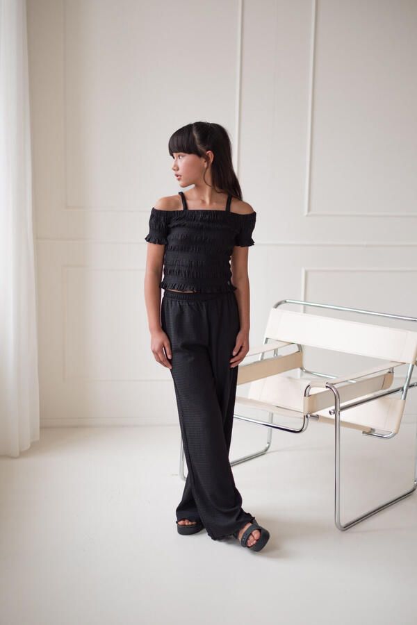 LIKE FLO Meisjes Broeken Flue Flo Wide Leg Zwart - Foto 2