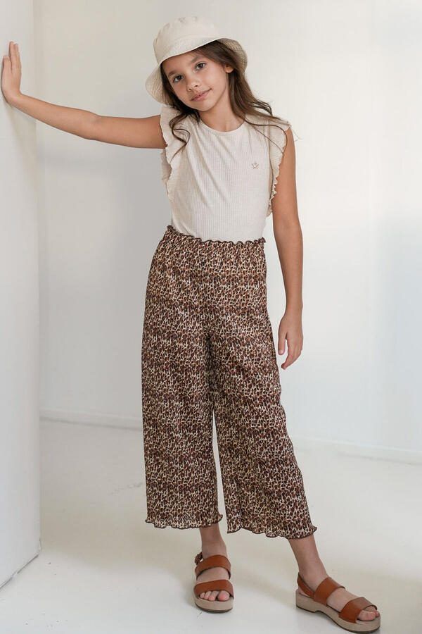 LIKE FLO Meisjes Broeken Freya Flo Plisse Pants Bruin - Foto 3