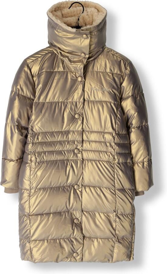 Like Flo quilted gewatteerde winterjas Abby champagne metallic Goud Meisjes Polyester Capuchon 122 128 - Foto 3