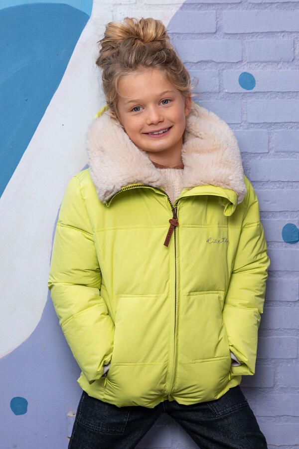 Like Flo quilted gewatteerde winterjas Amaya felgeel beige Meisjes Polyester Capuchon 122 128 - Foto 2