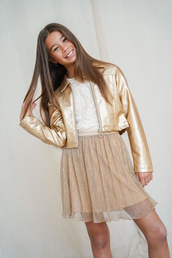 LIKE FLO Meisjes Jassen Annemei Flo Jacket Goud - Foto 4