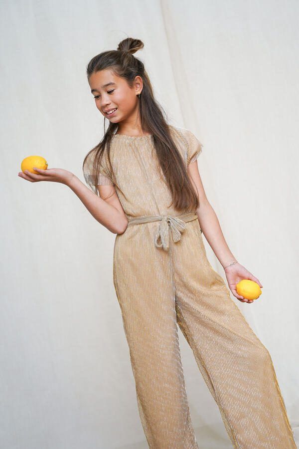 LIKE FLO Meisjes Jumpsuits Bellu Flo Metallic Jumpsuit Beige - Foto 3