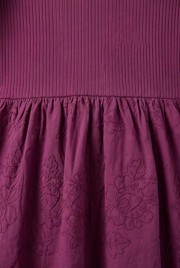 Like Flo gebloemde A-lijn jurk met borduursels paars