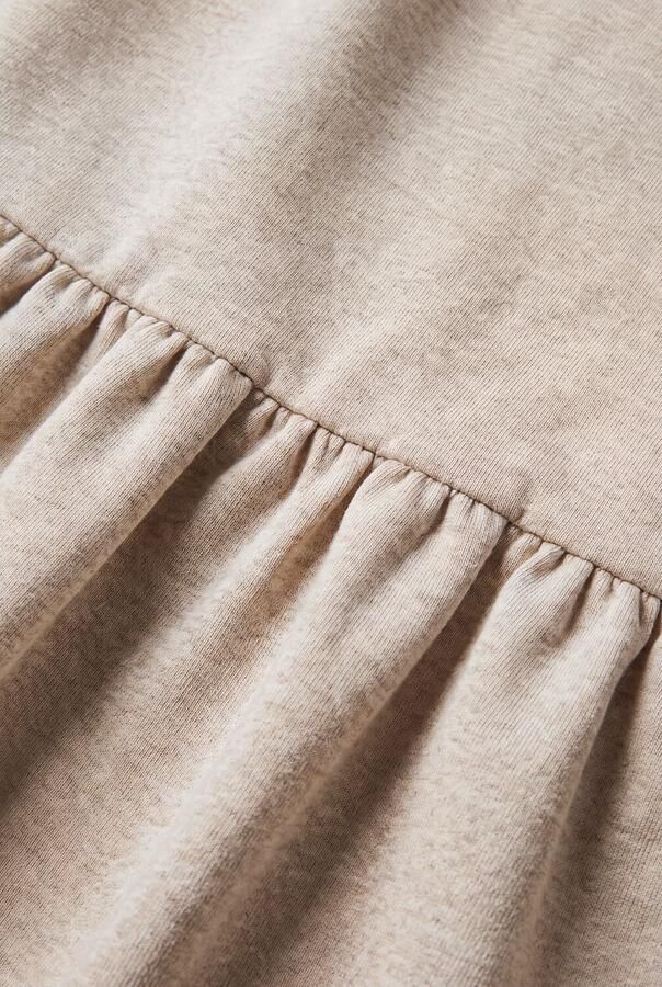 Like Flo gemêleerde korte sweatjurk met ruches beige - Foto 2