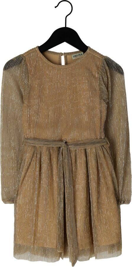 LIKE FLO Meisjes Jurken Maze Flo Plissee Dress Goud