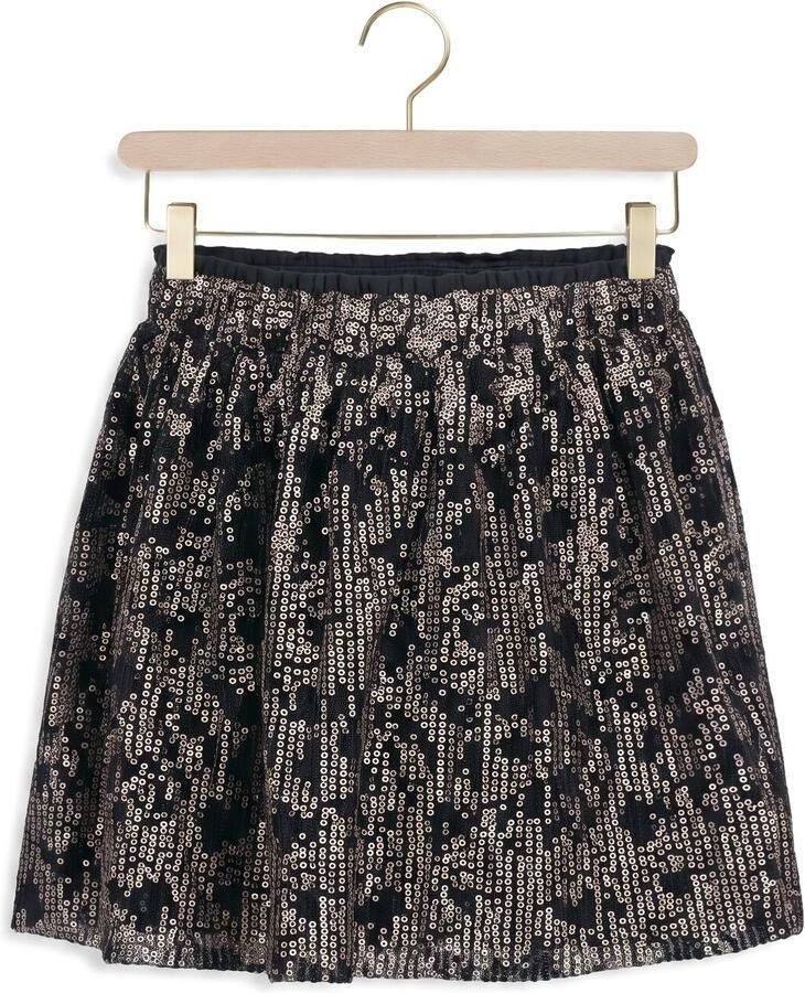 Like Flo korte rok met pailletten bruin zilver Meisjes Polyester All over print