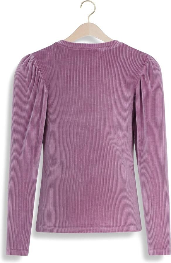 Like Flo fluwelen getailleerde longsleeve paars Meisjes Fluweel Ronde hals - Foto 2