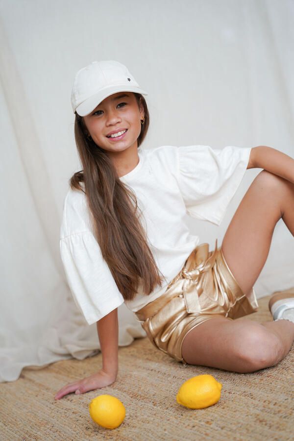 LIKE FLO Meisjes Tops & T-shirts Estelle Flo Tee With Ruffle Creme - Foto 3