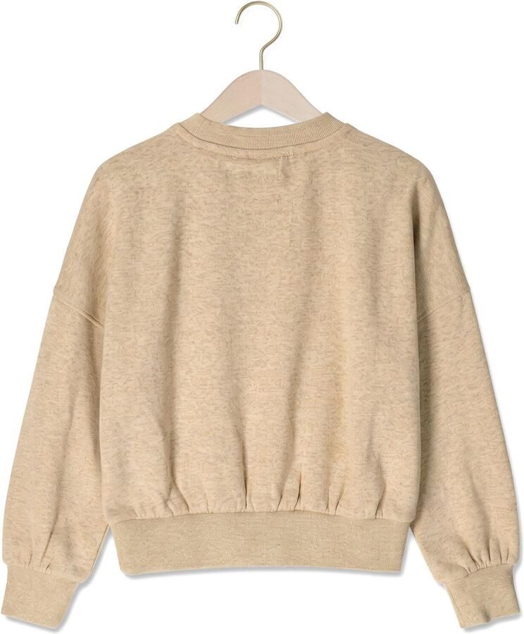 Like Flo oversized sweater met print beige rood Meisjes Katoen Ronde hals glitter - Foto 2