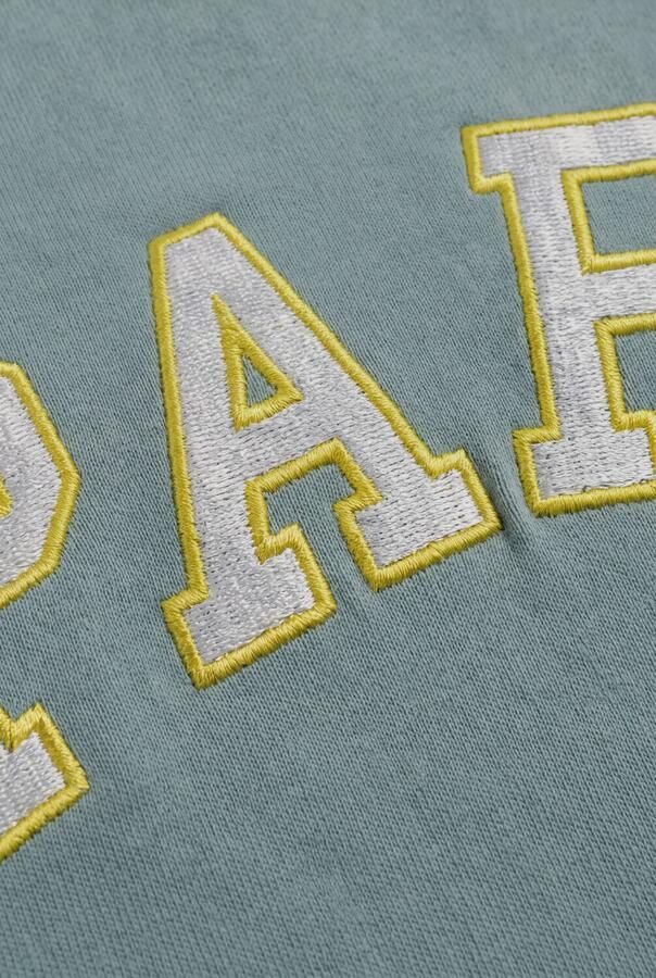 Like Flo oversized sweater met print turquoise geel Blauw Meisjes Katoen Ronde hals