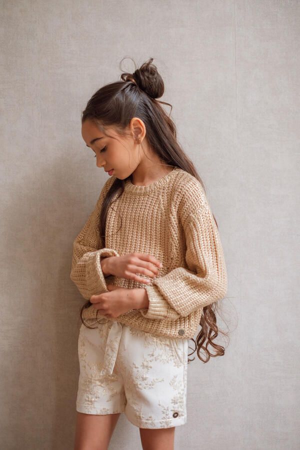 LIKE FLO Meisjes Truien & Vesten Djuna Flo Coated Knit Beige - Foto 3