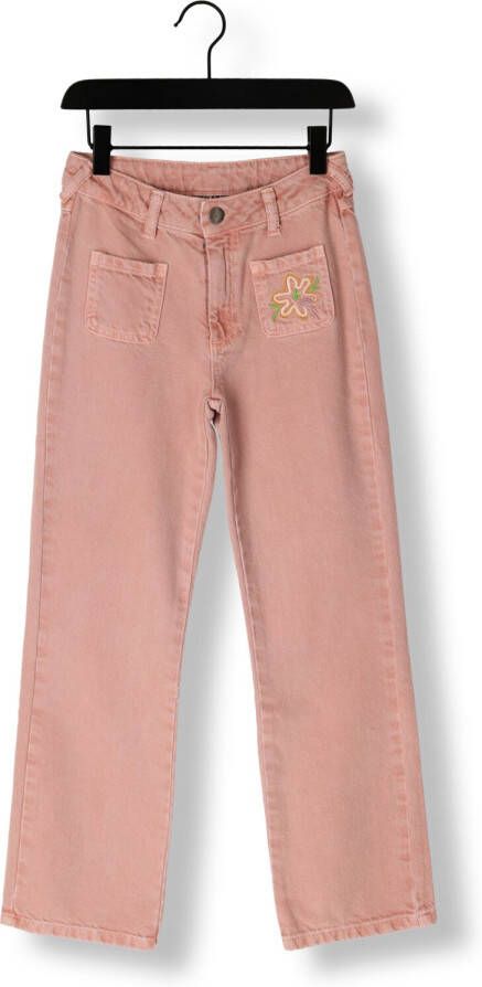 LIKE FLO Meisjes Jeans Wide Leg Denim With Embroidery Roze