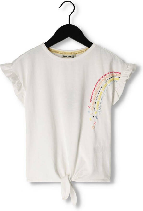 LIKE FLO Meisjes Tops & T-shirts Knotted Tee Rainbow Wit