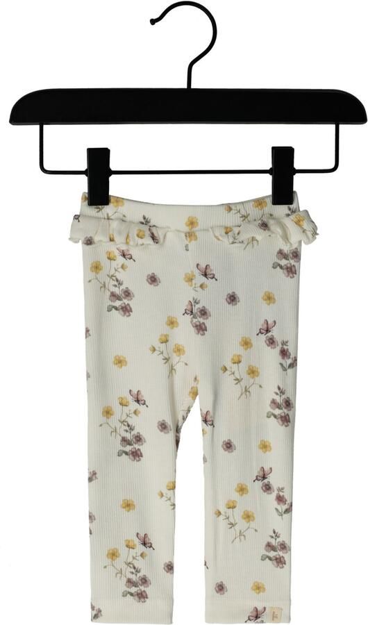 LIL' ATELIER BABY slim legging ecru Broek Meisjes Stretchkatoen Bloemen