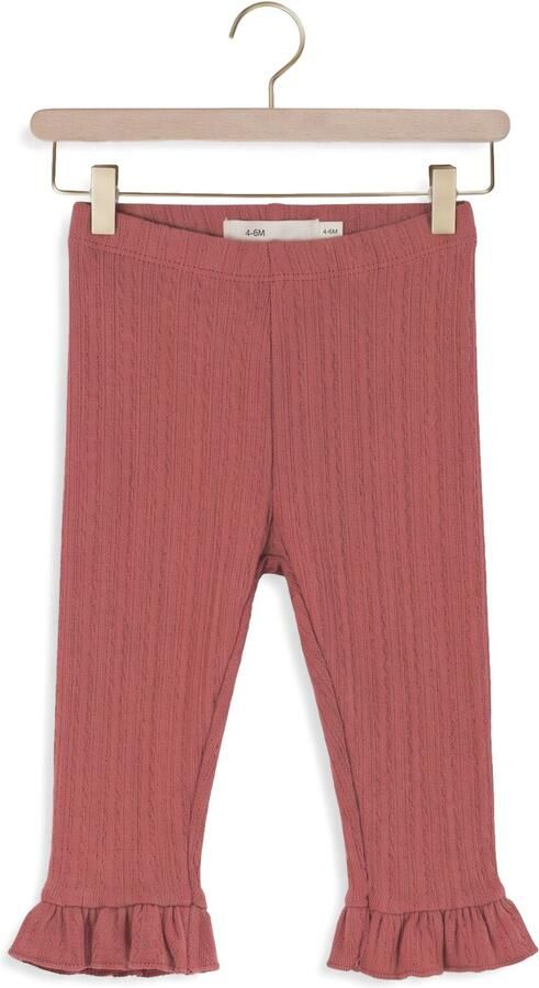 LIL' ATELIER BABY gebreide legging met ruches oudroze Meisjes Katoen