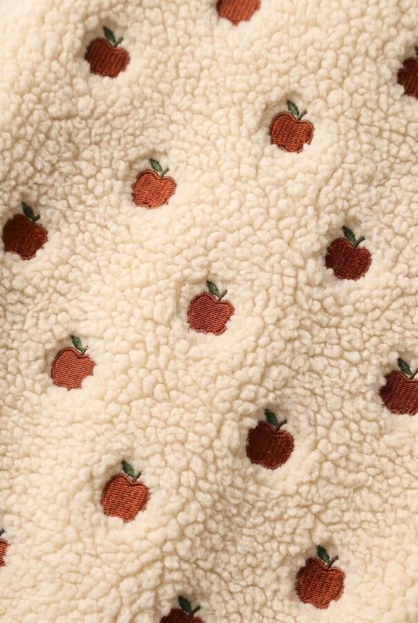 LIL' ATELIER MINI teddy jas met borduursels en print ecru All over print - Foto 3