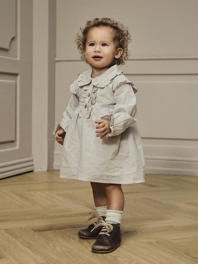 LIL' ATELIER Baby Jurken Nbfolena Ls Loose Body Dress Lil Ecru