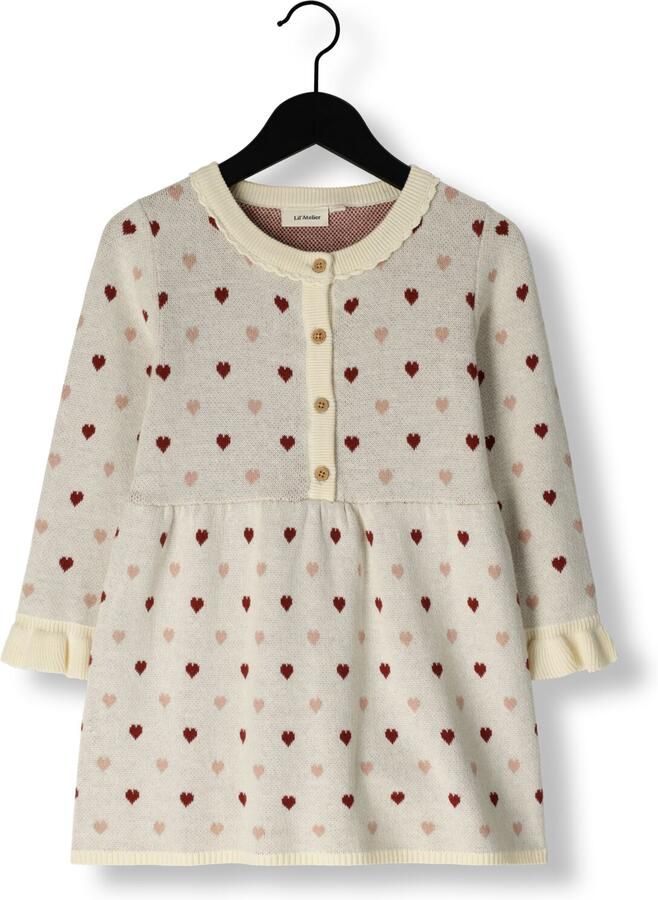 LIL' ATELIER Baby Jurken Nmfsaran Ls Knit Dress Heart Beige - Foto 2