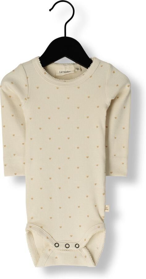 LIL' ATELIER BABY romper NBFGAGO offwhite roze Ecru Meisjes Katoen Ronde hals 80 - Foto 2