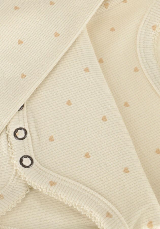 LIL' ATELIER BABY romper NBFGAGO offwhite roze Ecru Meisjes Katoen Ronde hals 80