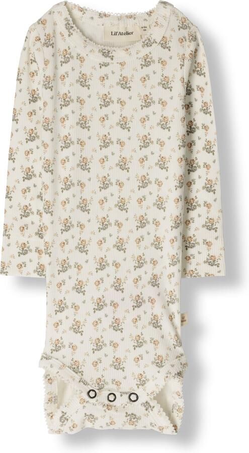 LIL' ATELIER BABY romper NBFGAGO offwhite Wit Meisjes Katoen Ronde hals 74 - Foto 2
