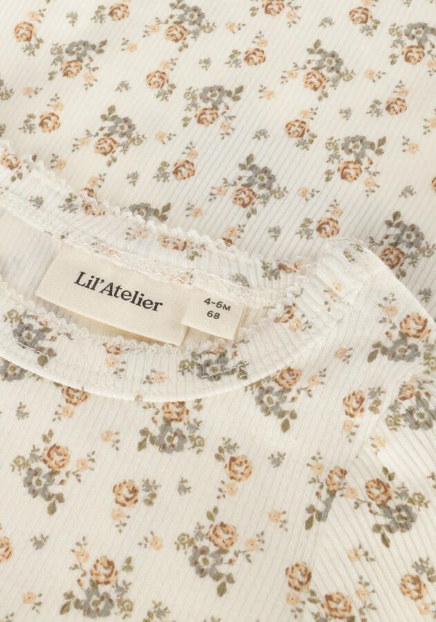 LIL' ATELIER BABY romper NBFGAGO offwhite Wit Meisjes Katoen Ronde hals 74