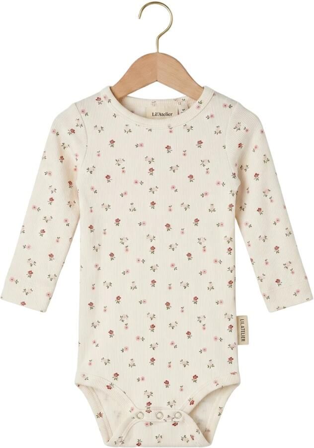 LIL' ATELIER Baby Rompers Nbfgago Ls Slim Body Lil Noos Ecru
