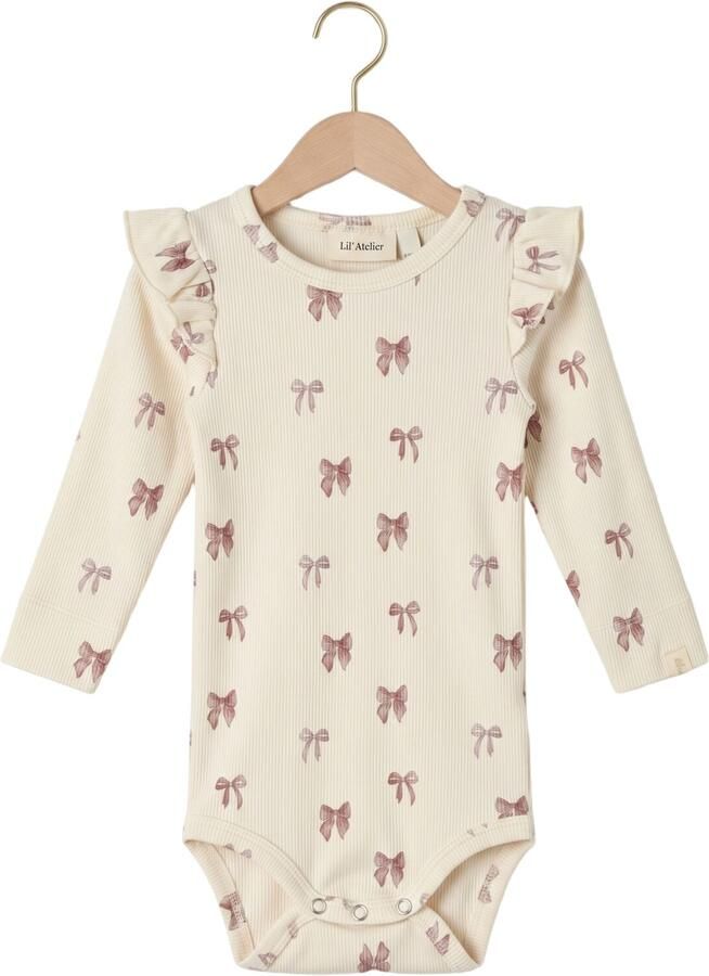 LIL' ATELIER Baby Rompers Nbfgavo Eko Ls Slim Body Lil Noos Ecru