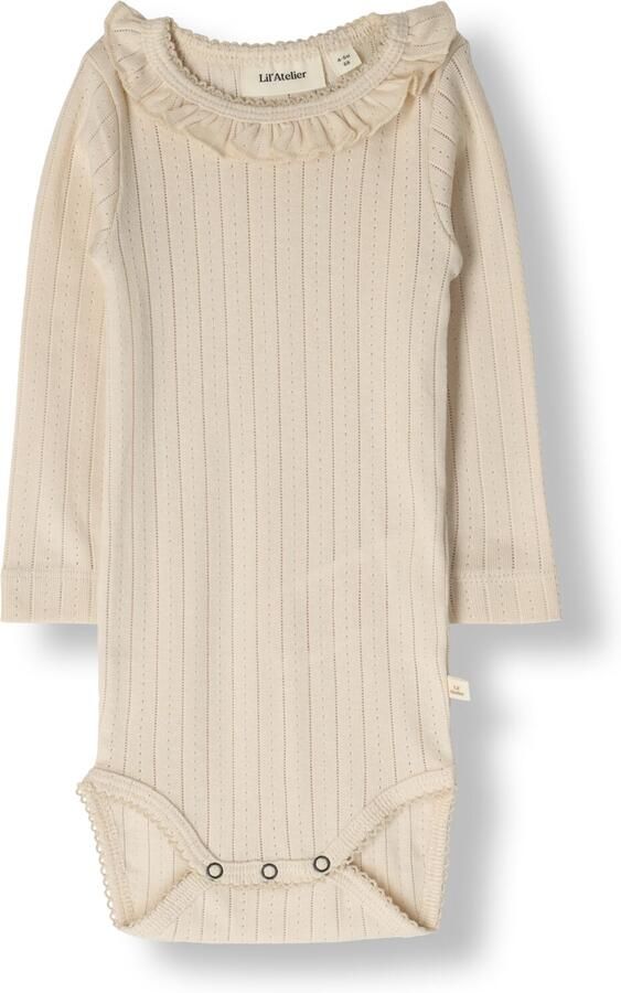 LIL' ATELIER BABY romper NBFRACHEL ecru Meisjes Katoen Ronde hals Effen 56 - Foto 2