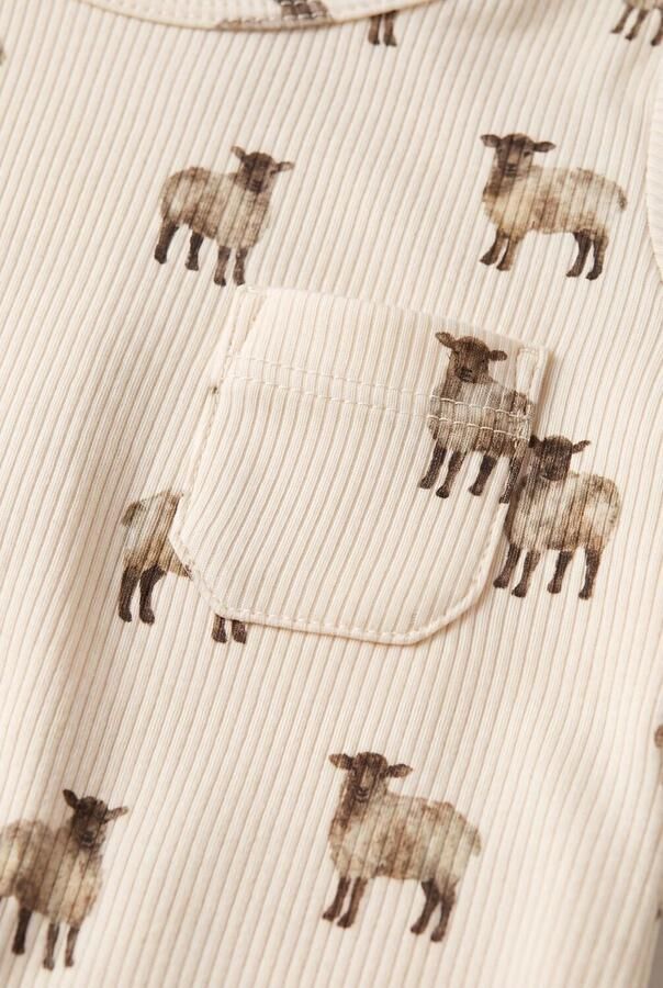 LIL' ATELIER Baby Rompers Nbmgavo Eko Ls Slim Body Lil Ecru - Foto 3