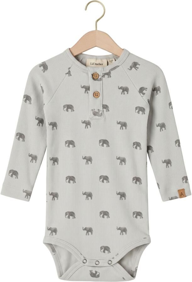 LIL' ATELIER Baby Rompers Nbmlavo Eko Ls Slim Body Lil Lichtgrijs
