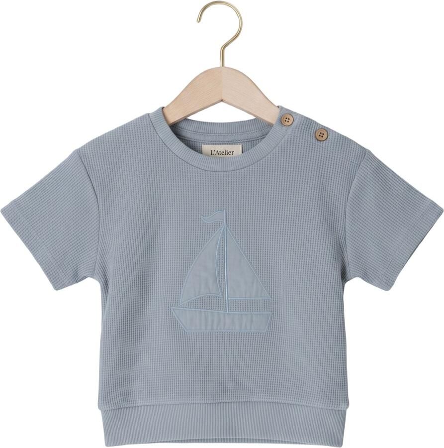 LIL' ATELIER Baby Tops & T-shirts Nbmharun Ss Loose Sweat Lil Lichtblauw