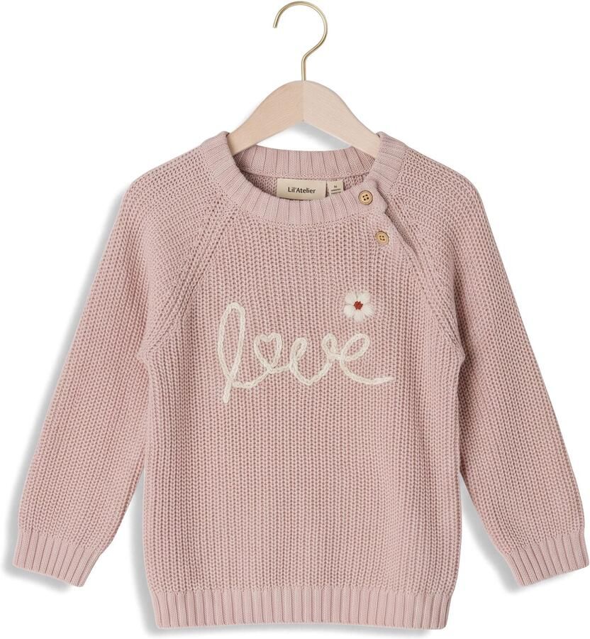 LIL' ATELIER Baby Truien & Vesten Nbfemlen Emb Ls Knit Lil Roze