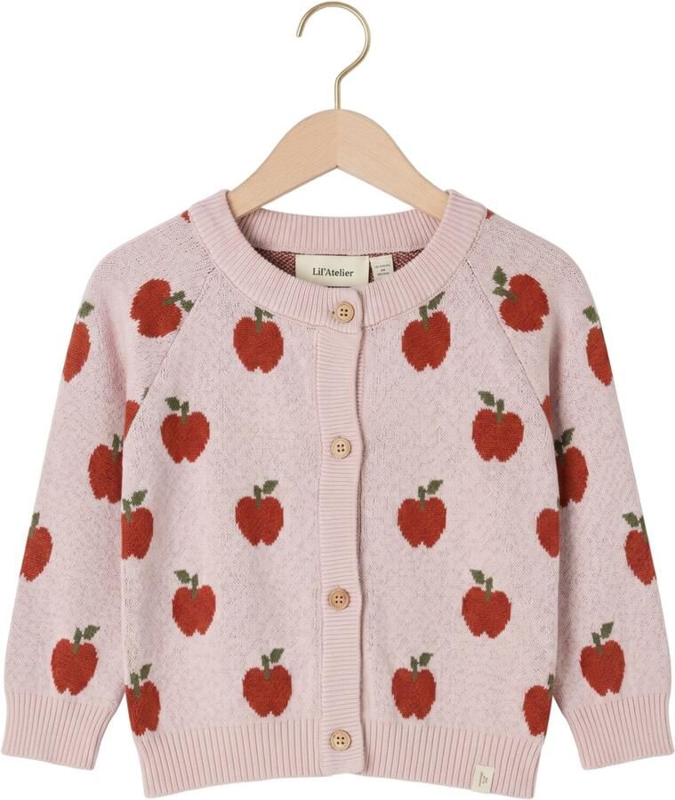 LIL' ATELIER Baby Truien & Vesten Nbflulio Knit Card Lil Noos Lichtroze