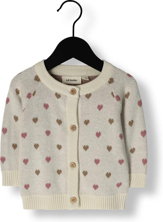 LIL' ATELIER Baby Truien & Vesten Nbfsaran Ls Knit Card Heart Lil Creme - Foto 3