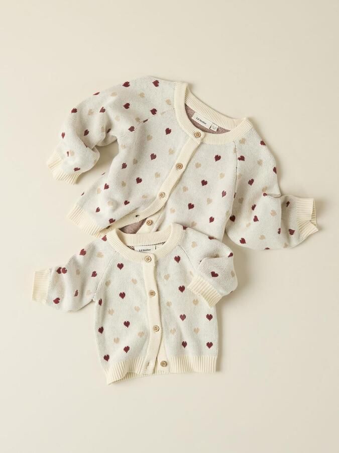LIL' ATELIER Baby Truien & Vesten Nbfsaran Ls Knit Card Heart Lil Creme
