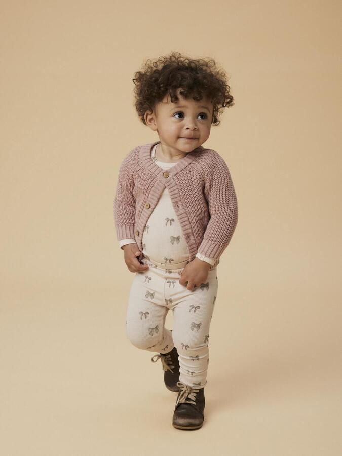 LIL' ATELIER Baby Truien & Vesten Nbnemlen Ls Knit Card Lil Noos Lichtroze